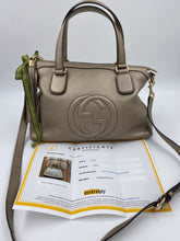 Load image into Gallery viewer, Gucci Gold Metallic Soho Working Tote