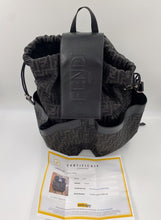 Load image into Gallery viewer, Fendi Strike Backpack Large, Black, Palladium hardware jacquard monogram FF