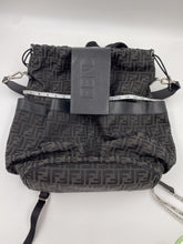 Load image into Gallery viewer, Fendi Strike Backpack Large, Black, Palladium hardware jacquard monogram FF