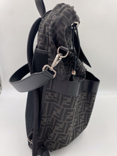 Load image into Gallery viewer, Fendi Strike Backpack Large, Black, Palladium hardware jacquard monogram FF