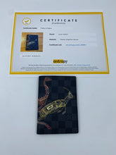 Load image into Gallery viewer, Louis Vuitton Damier Graphite Stamps Passport Holder