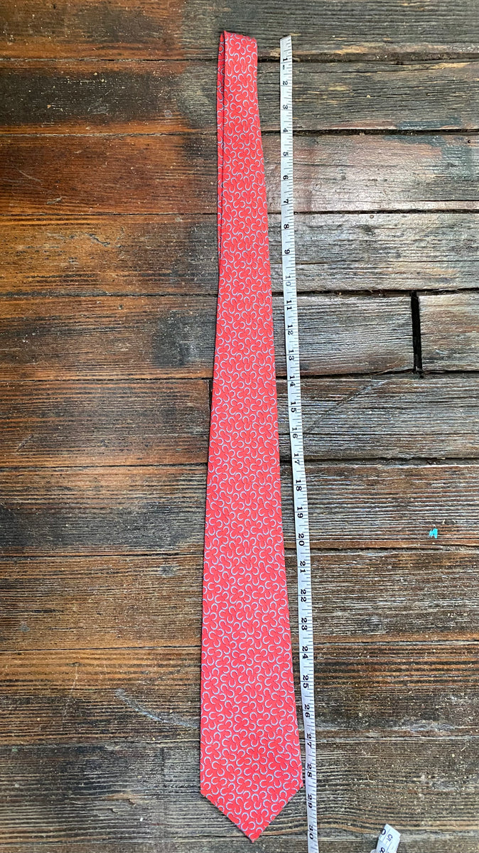 Hermes Orange Horse Shoe Tie Pretty In Patina
