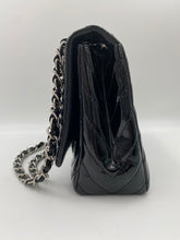 Load image into Gallery viewer, Chanel Black Chevron Patent Jumbo Flap Bag zhacc