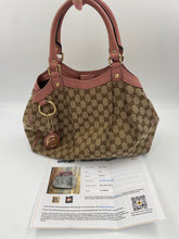 Load image into Gallery viewer, Gucci monogram GG tote Pink leather trim GACC-211944