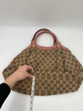 Load image into Gallery viewer, Gucci monogram GG tote Pink leather trim GACC-211944