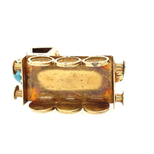 Load image into Gallery viewer, 14K YG Turquoise &amp; Jasper Locomotive Pendant
