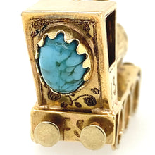 Load image into Gallery viewer, 14K YG Turquoise &amp; Jasper Locomotive Pendant
