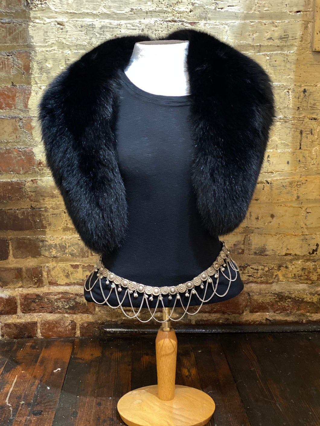 Black Fox Fur Stole