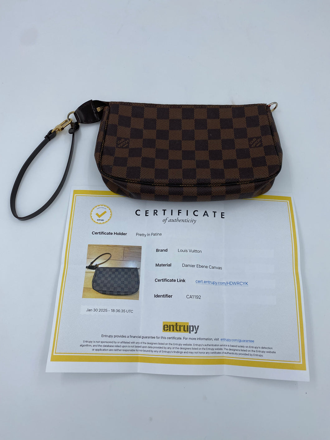 Louis Vuitton Damier Pochette Wristlet