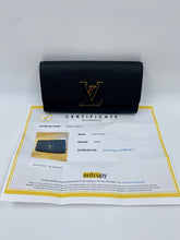 Load image into Gallery viewer, Louis Vuitton Portefeuille Capucines Taurillon Black Leather Wallet
