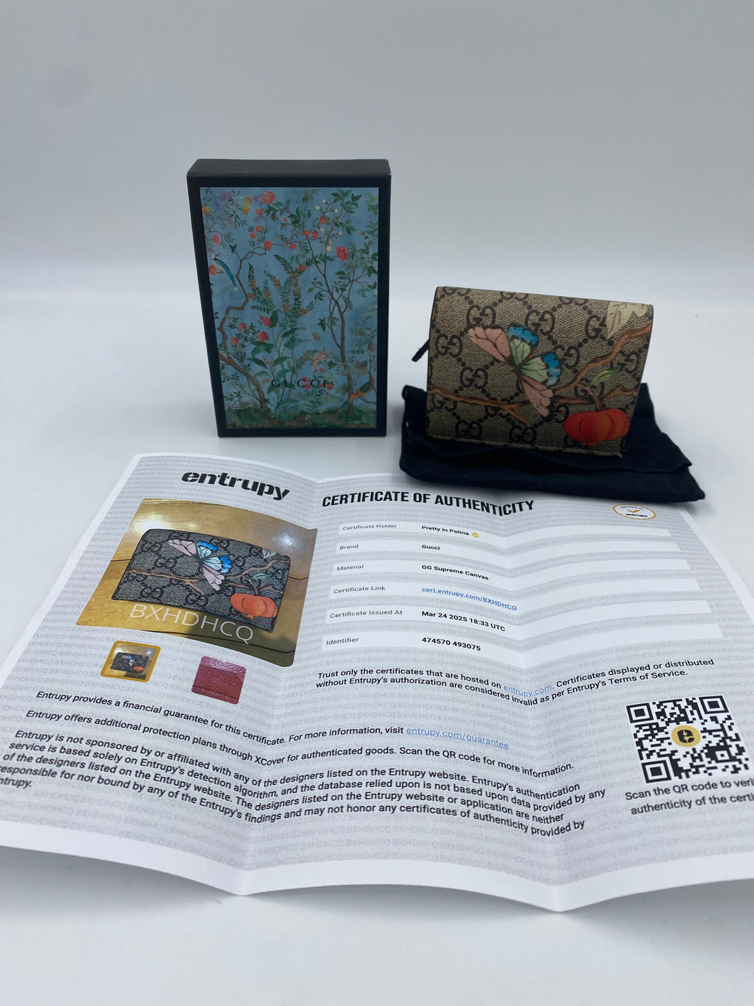 Gucci GG Supreme Monogram Tian wallet zpe