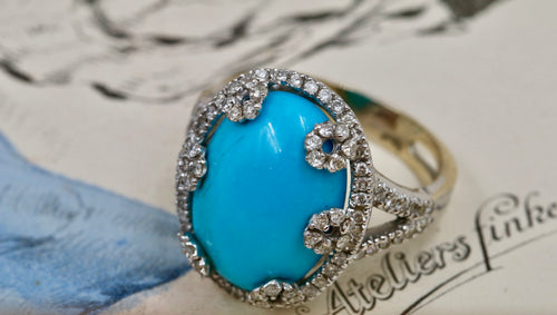 turquoise and diamond ring 